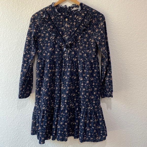 Renoma Paris Floral Long Sleeve Lined Tiered Girls Dress 12/13 Years - Picture 1 of 10